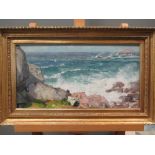 Harry Mitton Wilson (1873-1923), By the Seashore, oil on canvas 29 x 55cm