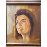 Modern British School (20th Century), Portrait of Jackie Kennedy, oil on board 52 x 45cm