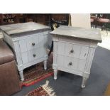 A pair of modern French style painted bedsides. 62 x 45 x 40 cm.