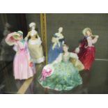 Five Doulton figures