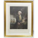 John Jones after Sir Joshua Reynolds. Rear Admiral Lord Hood coloured mezzotint published 1783,