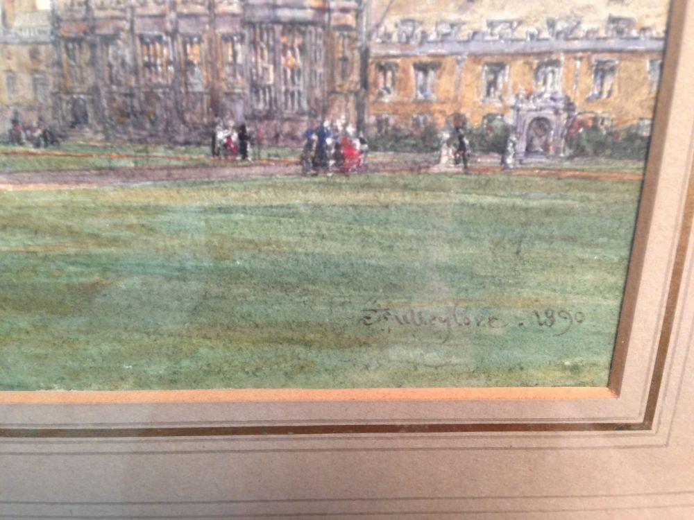 John Fulleylove, RI (British, 1847-1908) View of the Great Court, Trinity College, Cambridge - Image 3 of 8