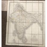 JOHNSTON (W & A K) Johnston's Travelling Map of India, 1857, dissected folding linen backed map,