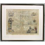 Johannes Blaeu, Huntingdonensis Comitatus, Huntingdonshire, hand coloured engraved map, slightly