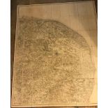Ordnance Survey Map of Norfolk 1837, scale 1 inch to a mile, in two large folding sheets, each 155 x