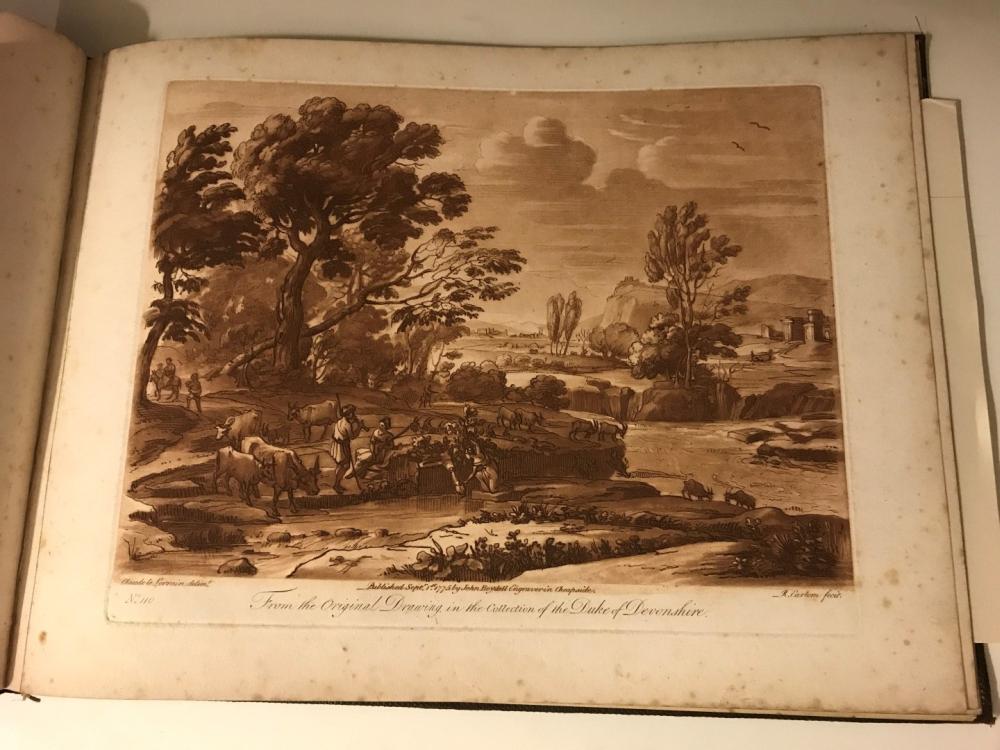 Richard Earlom after Claude Lorrain, album of 12 tinted landscapes, mixed method engravings, each 25 - Image 3 of 4