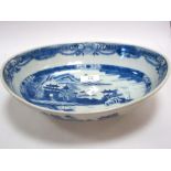 A Chinese blue and white bowl, c.1800 (hairline crack)