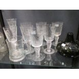 Eight various Royal commemorative glasses and a 1977 jubilee carafe