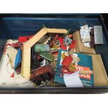 A metal two handled trunk marked A.S to include board games such as RISK, Helmsman: The game of...