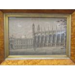 British School, (19th century) King's College, Cambridge, watercolour, 25 x 38cm