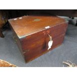 A 19th century brass mounted mahogany cutlery box, 29 x 37 x 47cm