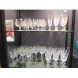 A collection of drinking glass, to include champagne flutes, brandy, sherry, wine etc
