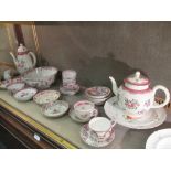 A group of English pottery and porcelain to include a pearlware coffee pot and teapot, two