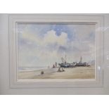 Adrian Taunton (British, 1939), 'Receding Tide' watercolour, signed; 'Memories of Summer,