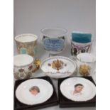 A Coalport Goblet, 1981 Royal Wedding, boxed, a standish, a Royal Worcester Wedding mug, Ltd Edn