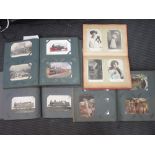 Four Edwardian and later postcard albums to include notable ladies and maritime views