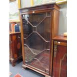 A glazed mahogany display case, 137 x 76 x 34cm