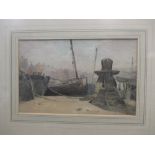 Aglio Agostino (Italian, 1777 - 1857) 'Fishing Boats Ashore', watercolour, 20 x 30cm; 'Beaumaris',