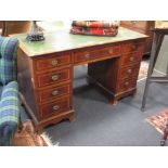 A reproduction pedestal desk, 78 x 130 x 61 cm