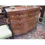 A 19th century mahogany bow front chest of drawers, 97 x 108 x 58 cm