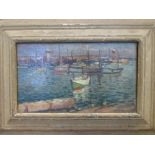 William Todd-Brown, R.O.I. (British, 1875-1952), Fishing boats, St Ives Harbour, Cornwall, oil on