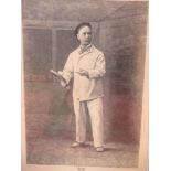A collection of Real Tennis prints including an engraving of Charles Delahaye (known as Biboche) -