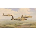 § Patricia Forrest, GAVA (British, 20th Century) Wimpy Formation over Suffolk, Vickers Wellington