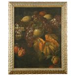Neapolitan School (18th Century) Still life of melons, grapes, apples and tulips oil on canvas 59