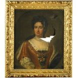Studio of Sir Godfrey Kneller, Bt. (British, 1646-1723) Portrait of Queen Anne, head and
