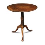 An 18th century colonial padouk tray top tripod table, on a twist carved column and pad feet 70 x