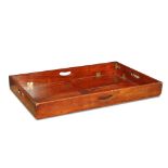 A 19th century mahogany and brass mounted Butler's tray, with folding sides 75 x 49cm (29 x 19in)