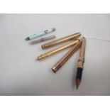 A Sampson & Morden 18ct retractable pencil, a Sampson & Morden 9ct retractable pencil and