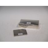 A silver cigarette box by Mappin & Webb, 18cm long, together with a silver cigarette case with