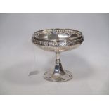 A pedestal dish with pierced rim, Sheffield 1936, 15cm high, 12.4oz