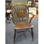 An 18th century ash and elm windsor chair