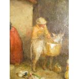 Follower of George Morland, Cottagers with a Donkey & Pig, oil on canvas AS269 5 - Peasants and a