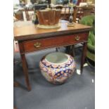 A 19th century oak side table, 91cm wide