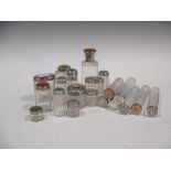 A quantity of dressing table pots with silver and EPNS lids