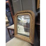 A small late 19th century gilt framed wall mirror, 50 x 40cm