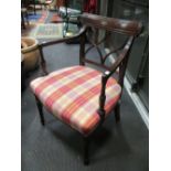A Regency mahogany elbow chair