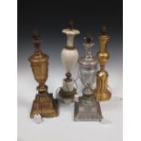 An onyx table lamp and three other decorative lamps (4)
