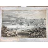 J Johnson, Kingstown, Saint Vincent, etching and aquatint, 1827, 27 x 43 cm