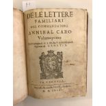 CARO (Annibal) De le lettere familliari del Commendatore, in 2 parts, Venice: Bernardo Giunti e