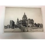 A collection of etchings. St Paul's Cathedral and Durham towards the Cathedral, both by Henry