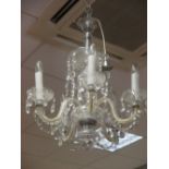 A bohemian glass chandelier