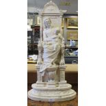 Large white painted plaster figure of the Madonna