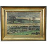 § Reginald Grange Brundrit, RA ROI (British, 1883-1960) Yorkshire landscape oil on board 23 x