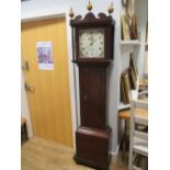 B. Ellis, Woodbridge, a 30 hour oak longcase clock, painted dial (retouched)
