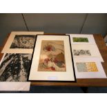 Yukako Shibata (born 1972), five mounted prints together with another by Katakuto, the former all