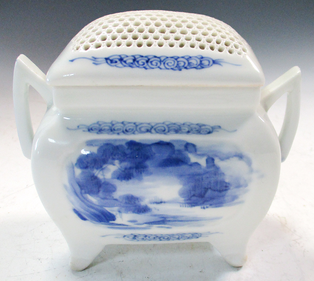 An Hirado covered koro together with a Sumida Gawa tea pot and cover, the broader bellied sides of - Image 7 of 9